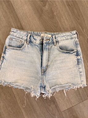 PacSun Light Wash Frayed Denim Shorts
